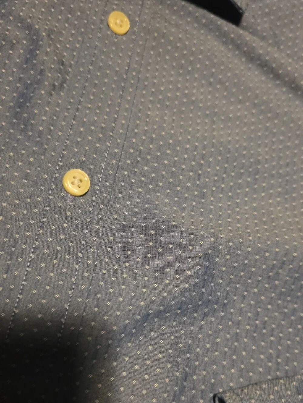 Banana Republic Blue Micro-Pattern Long Sleeve Dress Shirt, Non-iron, Size Large